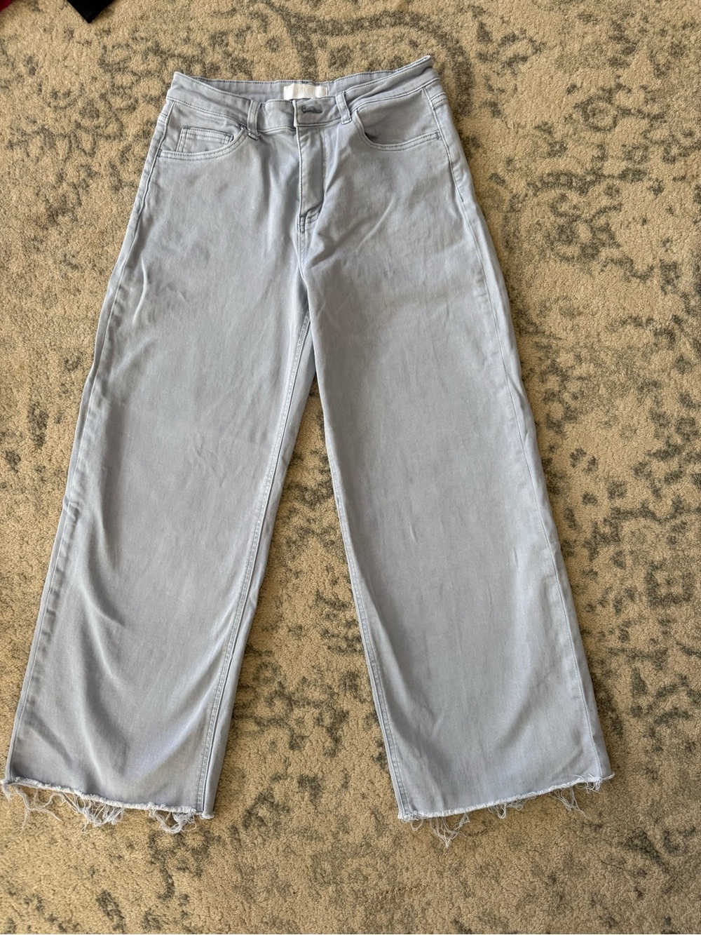 Vervet by Flying Monkey Light Blue Wide Leg Raw Hem Jeans 29